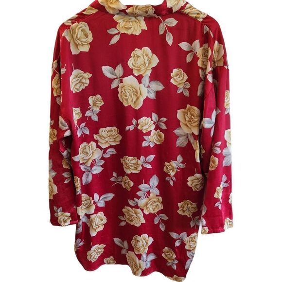Victoria's Secret Floral Satin Button Front Sleep Shirt Size Medium - Picture 2 of 3